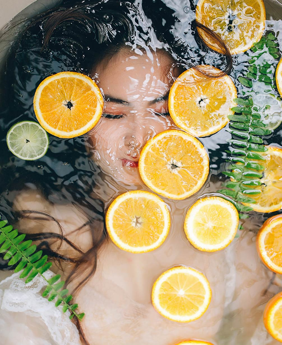 Spa treatment with oranges